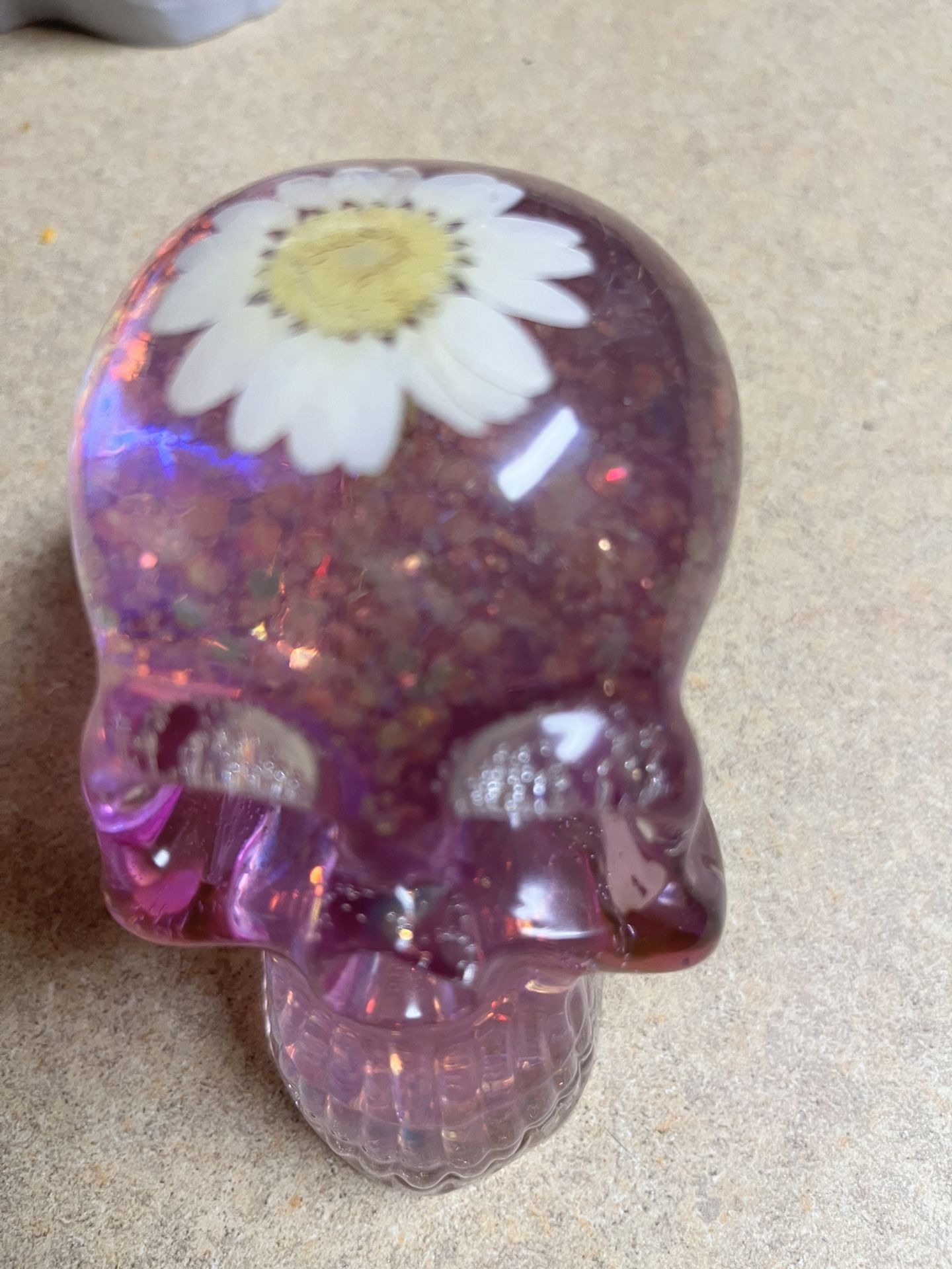 Skull With Sparkle And Flower