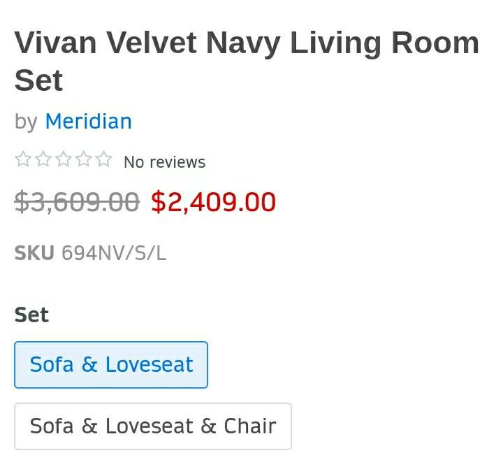 Vivan Velvet Navy Living Room Set
by Meridian
3-7 Days Delivery