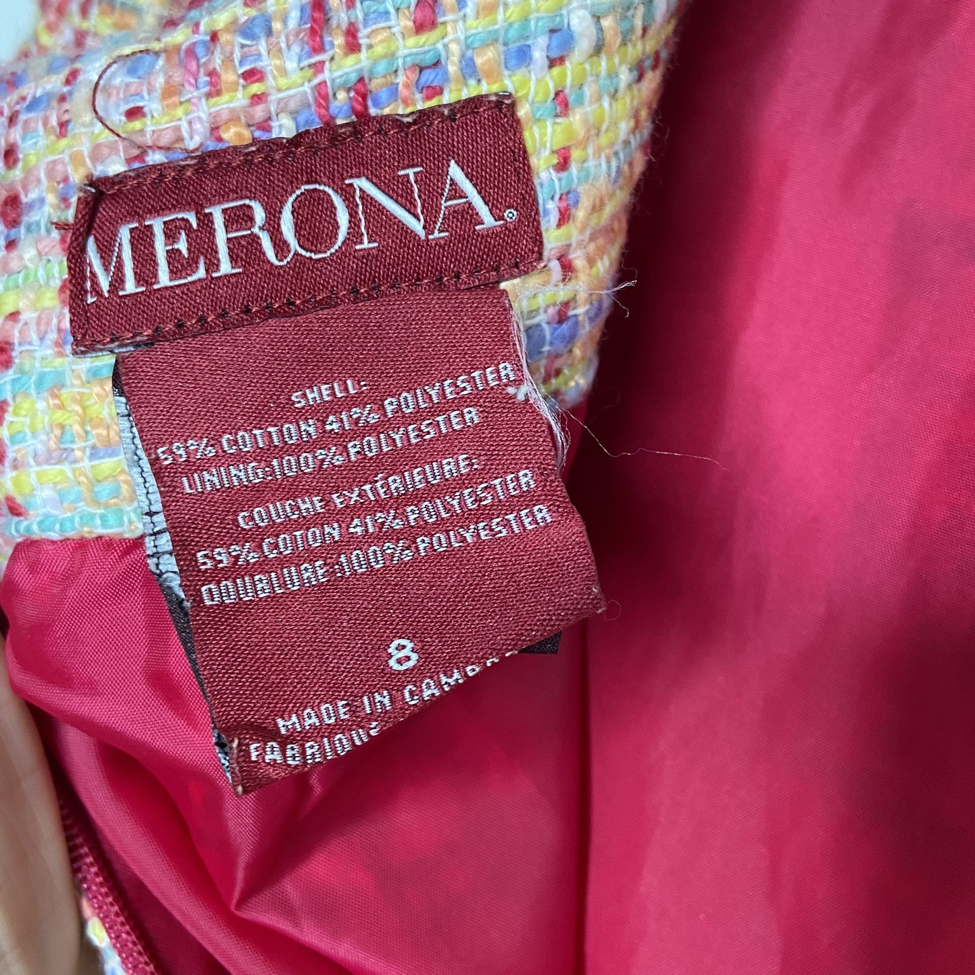 Merona Pastel Pink Yellow and Blue Rainbow Tweed Pencil Skirt | Sz 8