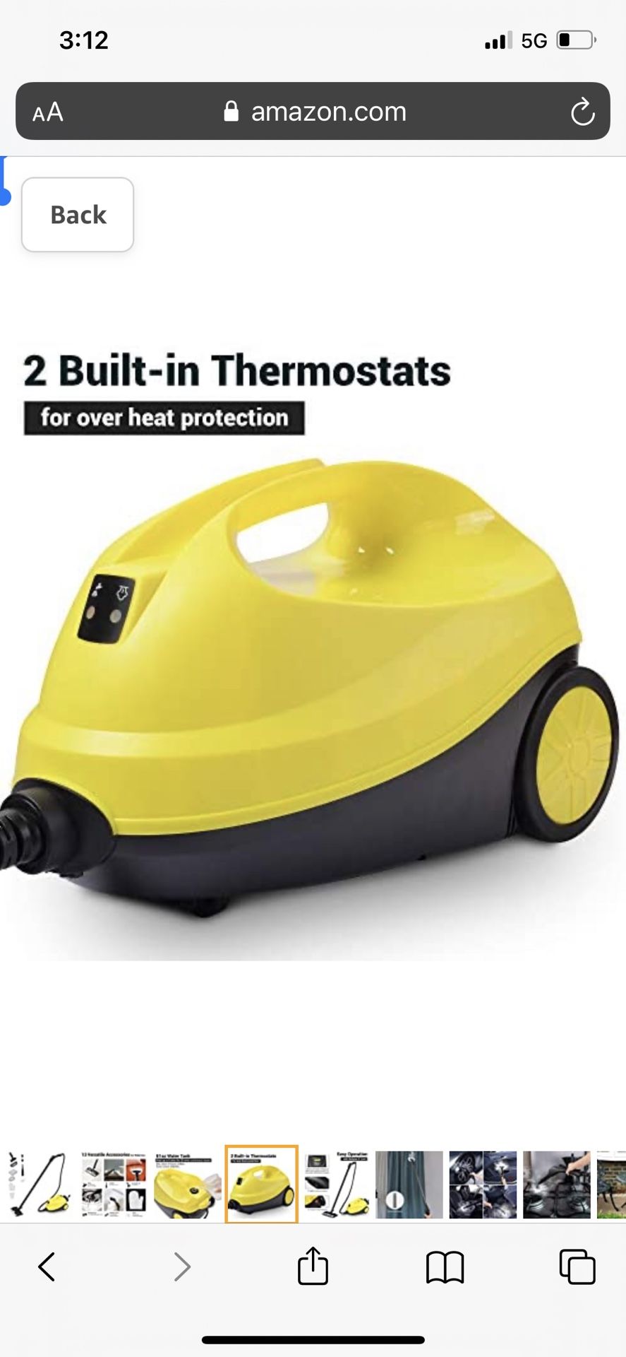 1500W Multifunctional Steam Cleaner Heavy Duty Steamer 13 Accessories with 1.5L Tank Chemical-free Rolling Cleaning Machine for Carpet, Floors, Window