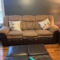 Suede Leather Couch Set Thumbnail