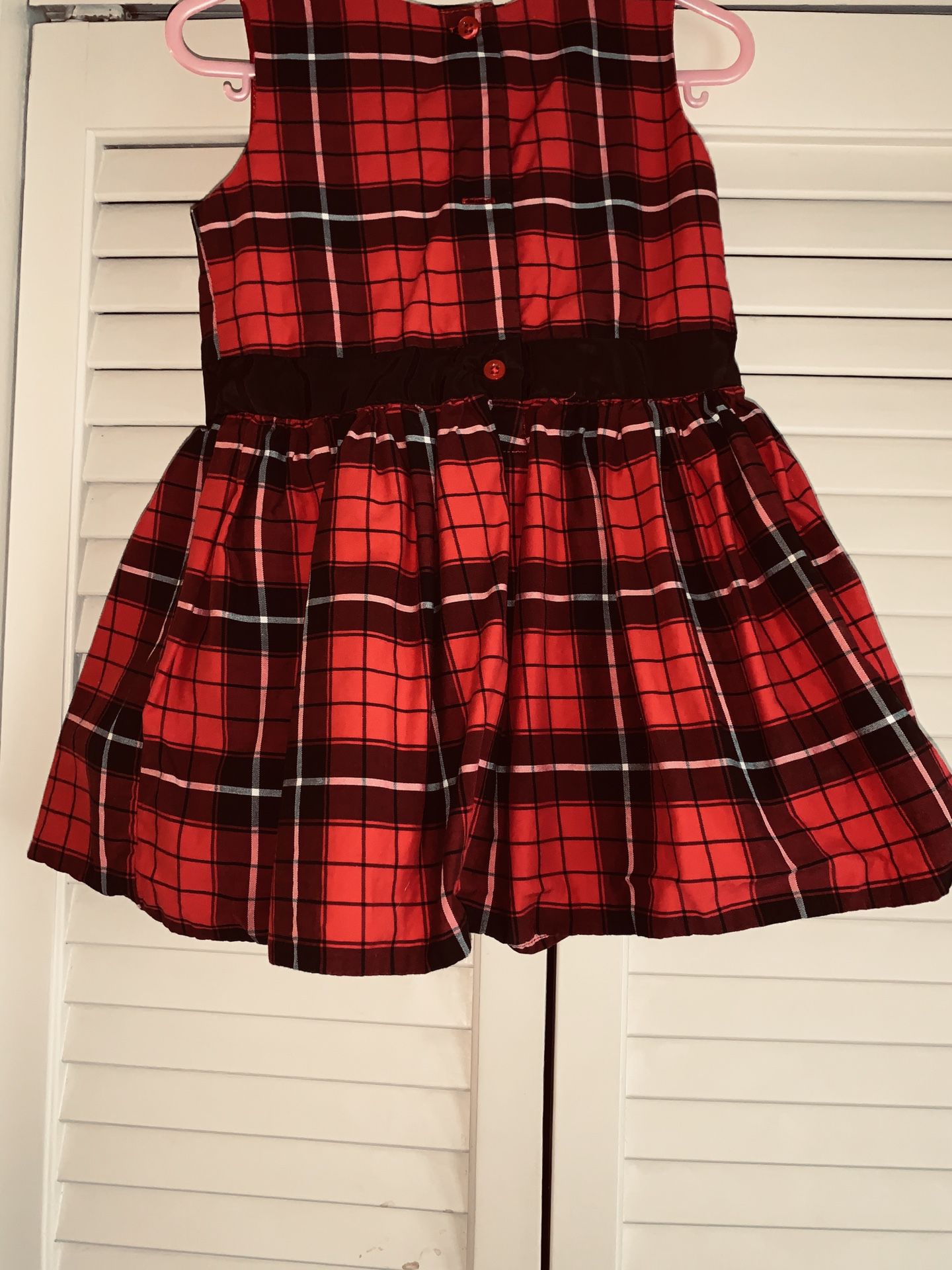 Red/Black plaid dress-2T