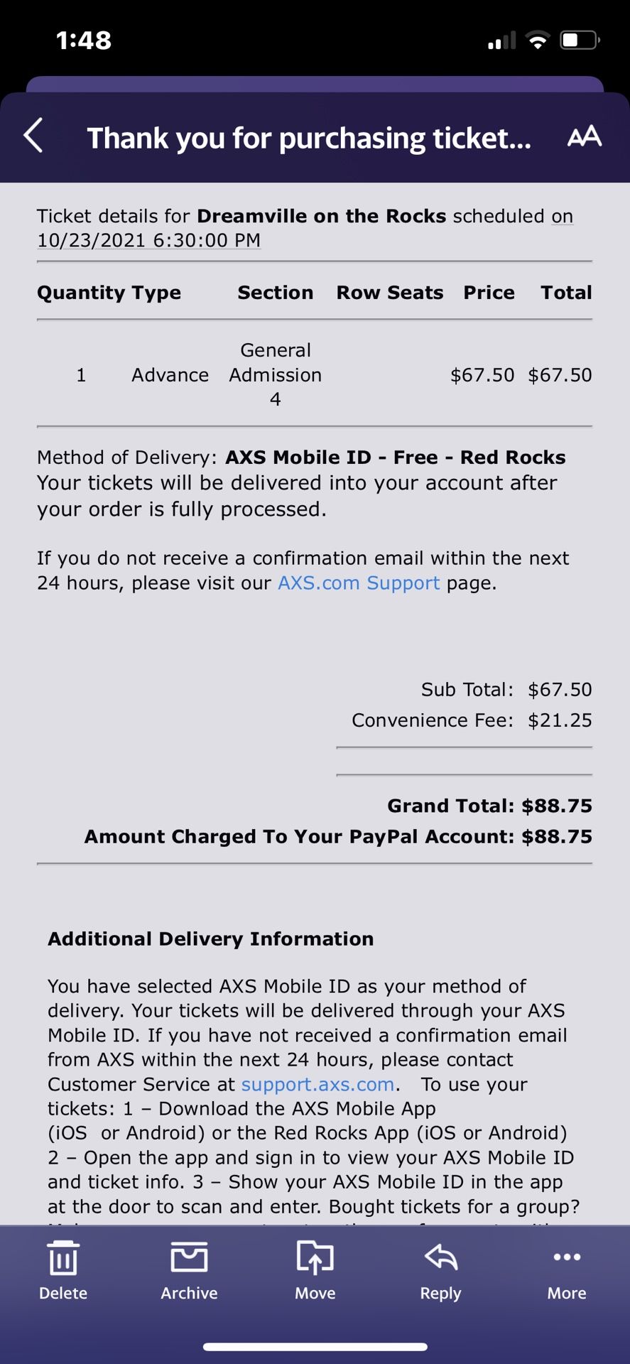 Dreamville On The Rocks Single Ticket