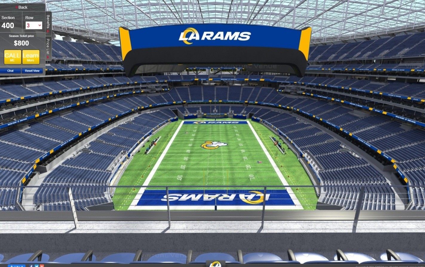 2tx Los Angeles Rams VS Detroit Lions Sunday 10/24 Section 400 row 2.