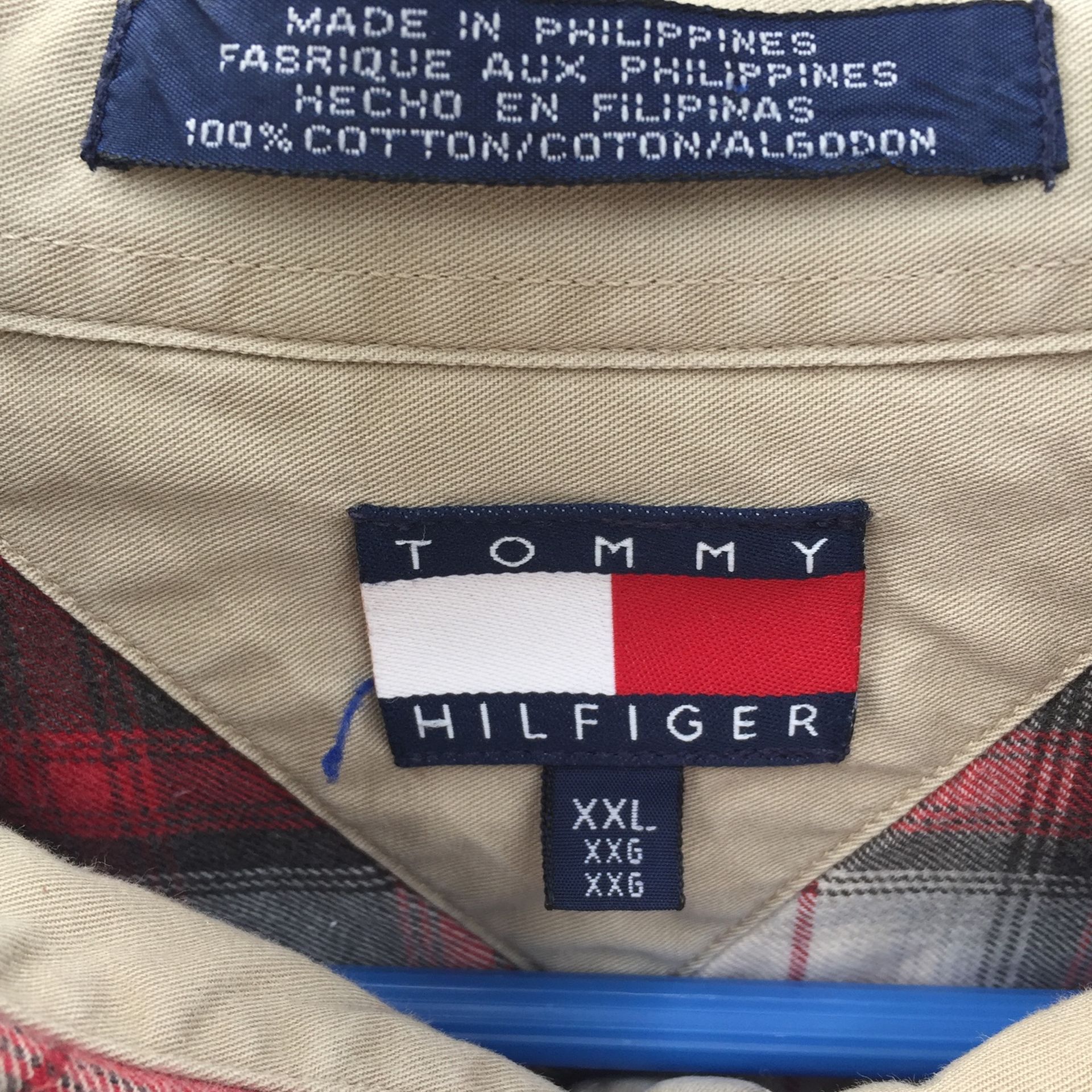 Men’s Tommy Hilfiger XXL Plaid Long Sleeve and Size 11 Shoes