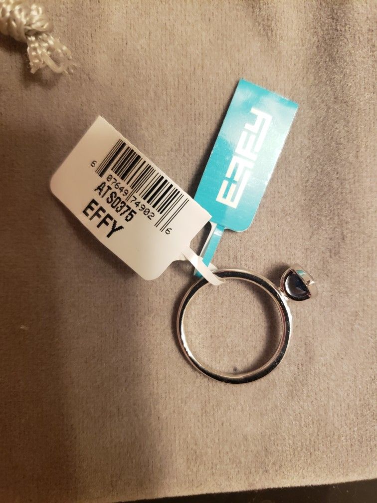 Effy Sapphire Ring White Gold Sz7