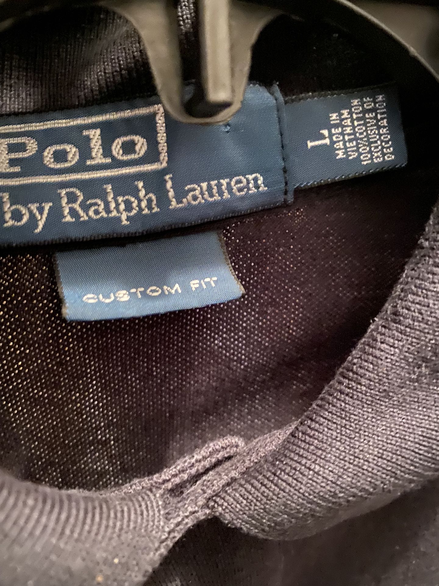 Ralph Lauren Polo Men’s Black Polo Shirt Sz Large Custom Fit