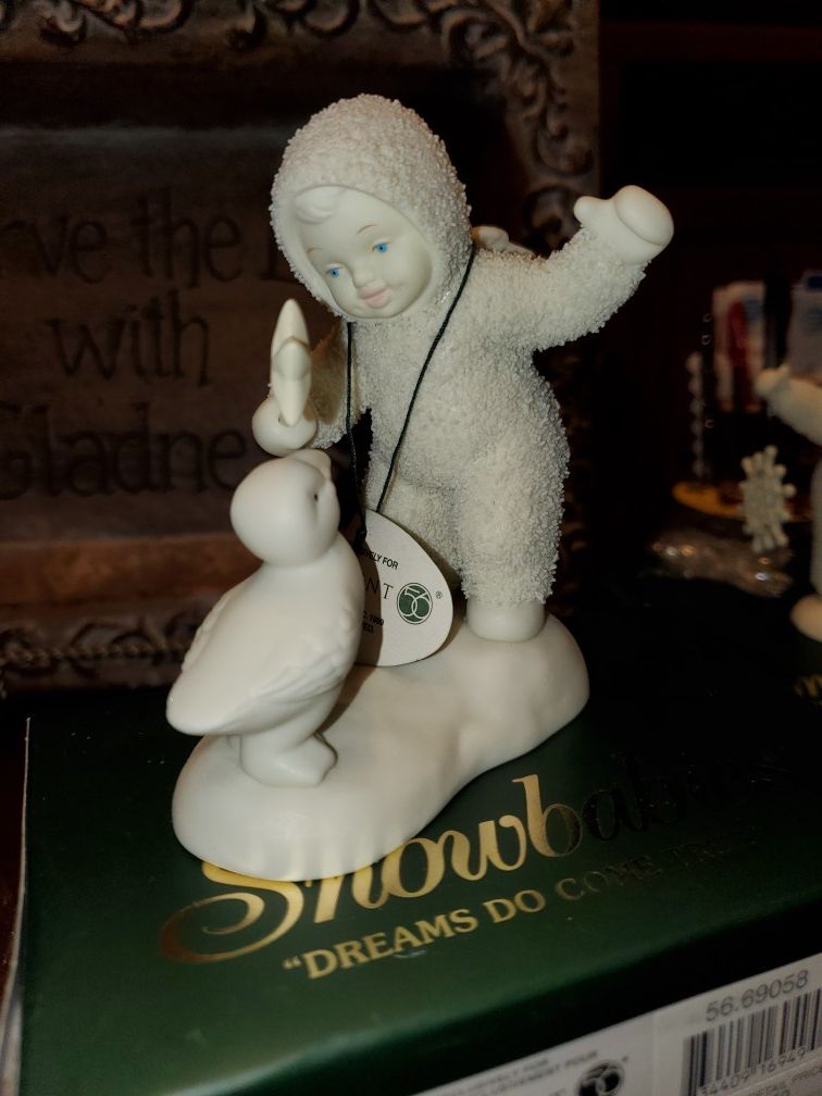Figura de porcelana antigua de snowbabies nueva