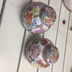 Vase Covered  Jar  China   Perfect Pair Thumbnail