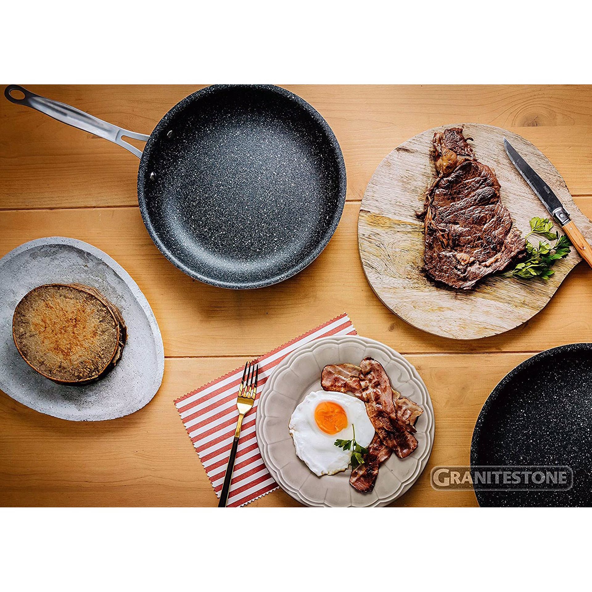 Granitestone 10 inch Nonstick Frying Pan, Ultra Durable Mineral Coated Nonstick Skillet, 100% PFOA Free Fry Pan with Stainless Steel Stay Handle, Ove