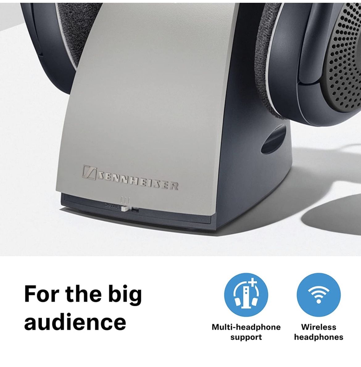 Sennheiser RS120 II On-Ear Wireless RF Headphones with Charging Cradle