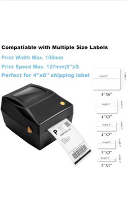 Label Printer, 4x6 Thermal Printer, Commercial Direct Thermal High Speed USB Port Label Maker Machine, Etsy, Ebay, Amazon Barcode Express Label Printi Thumbnail