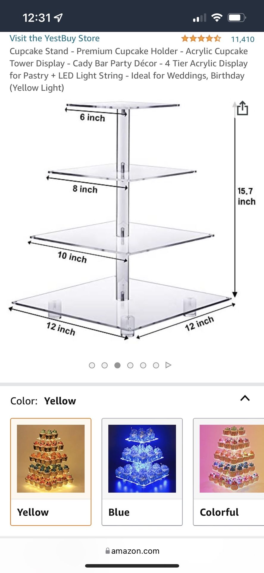Acrylic Cupcake Stands with Lights