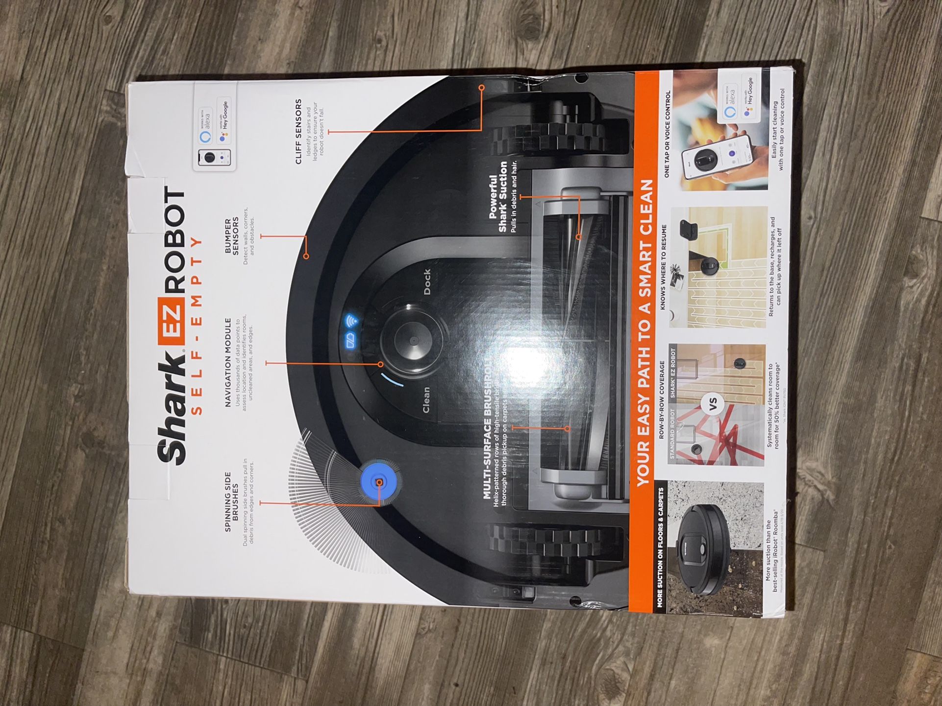 Shark EZ Robot Vacuum with Self-Empty Base, Row-by-Row Cleaning, RV910S