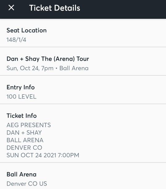 2 Tickets - Dan & Shay