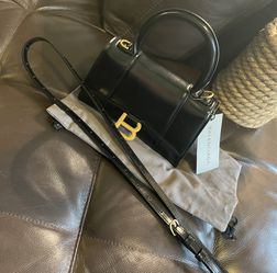 Balenciaga Leather Handbag XS Hourglass Top Handle Bag Thumbnail