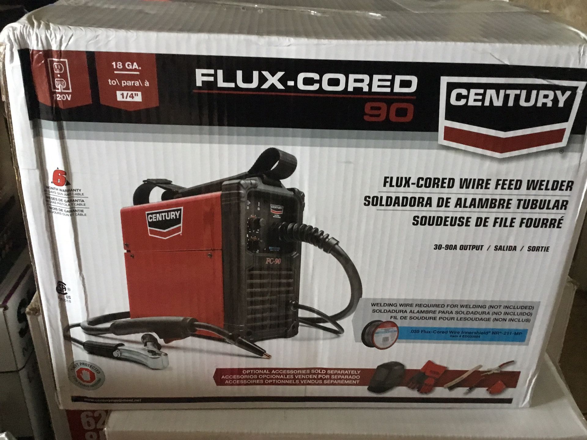 New Century 90 Amp FC90 Flux Core Wire Feed Welder and Gun, 120V K3493