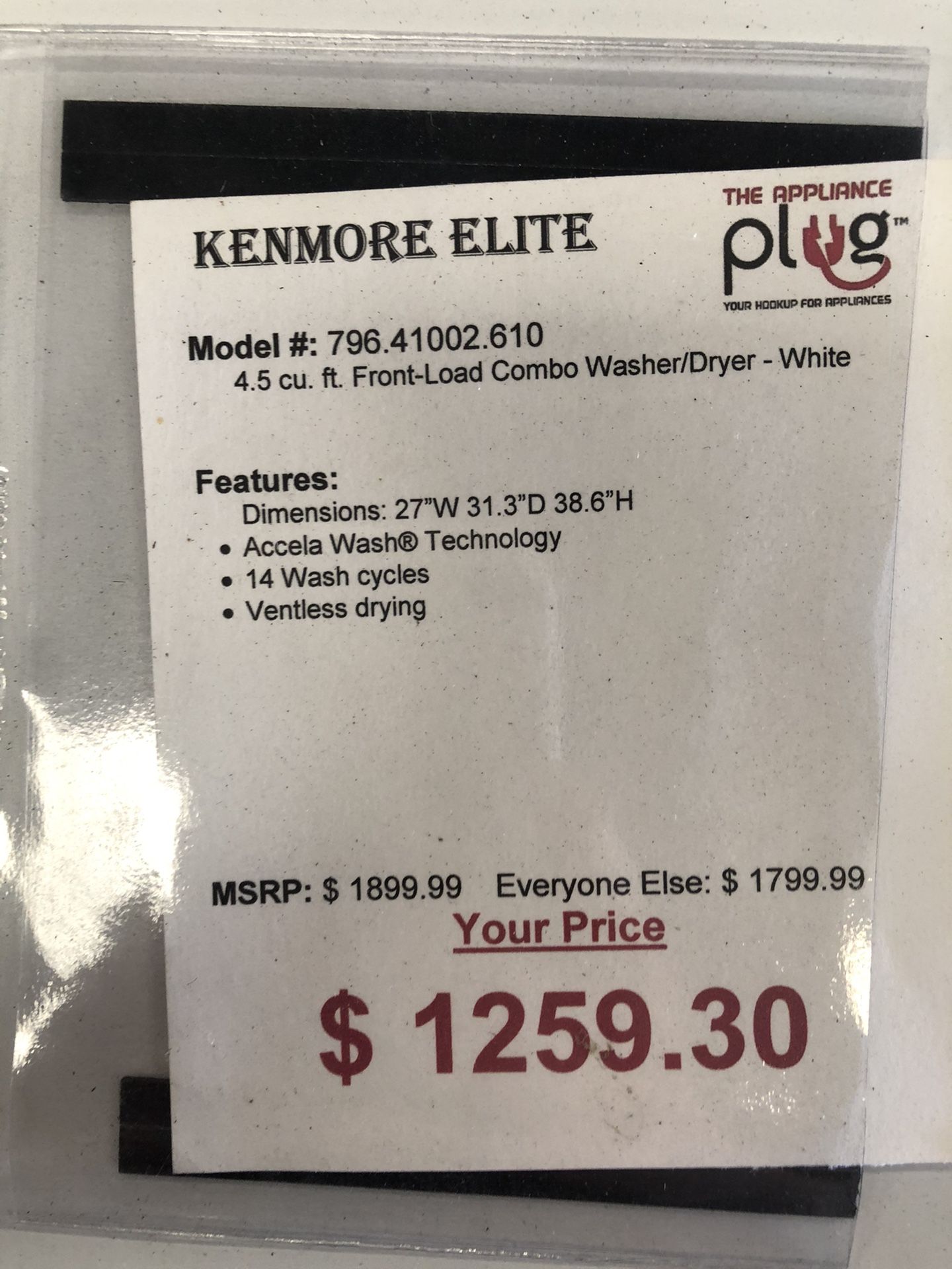 Kenmore Elite White 4.5 Cu. Ft. FrontLoad Combo Washer/Dryer for Sale
