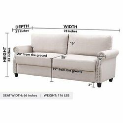 Modern Couch with Storage- Beige Thumbnail