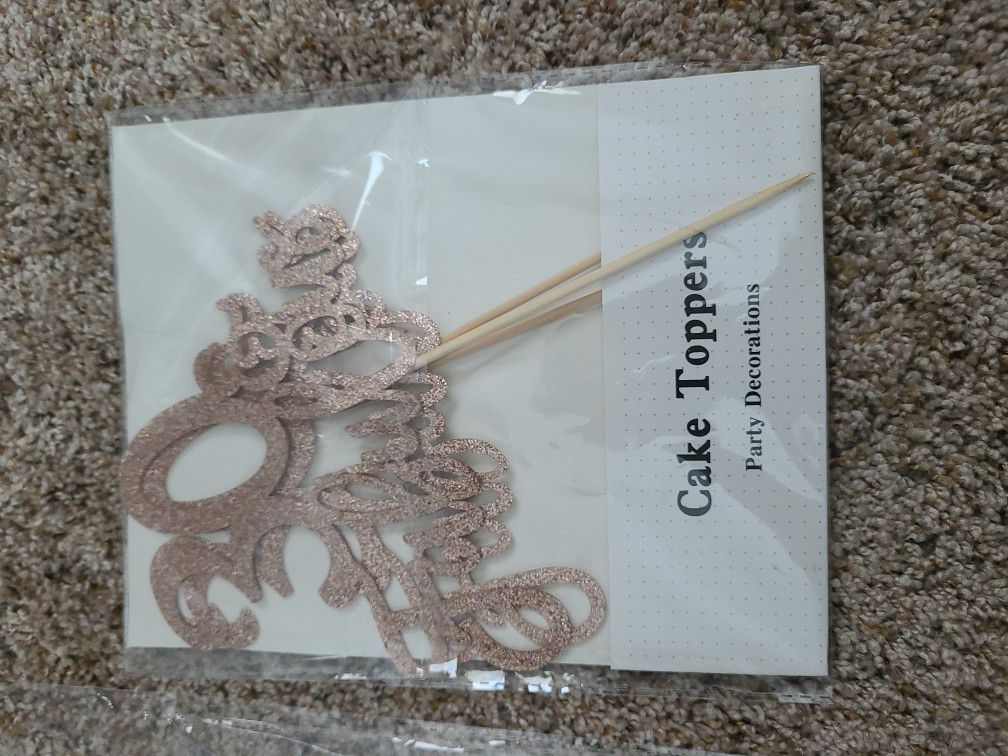 30th Birthday Rose Gold Garland And Cake Toppers