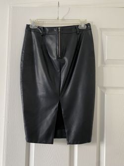 Black Leather Pencil Skirt Thumbnail