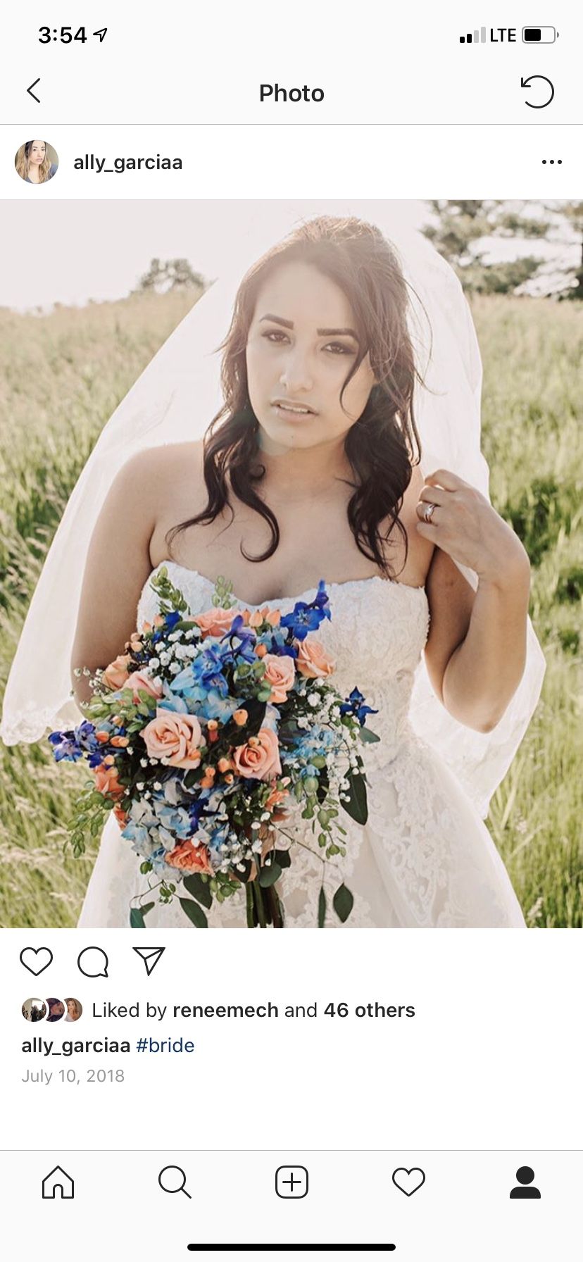 Beautiful David’s bridal wedding dress with veil