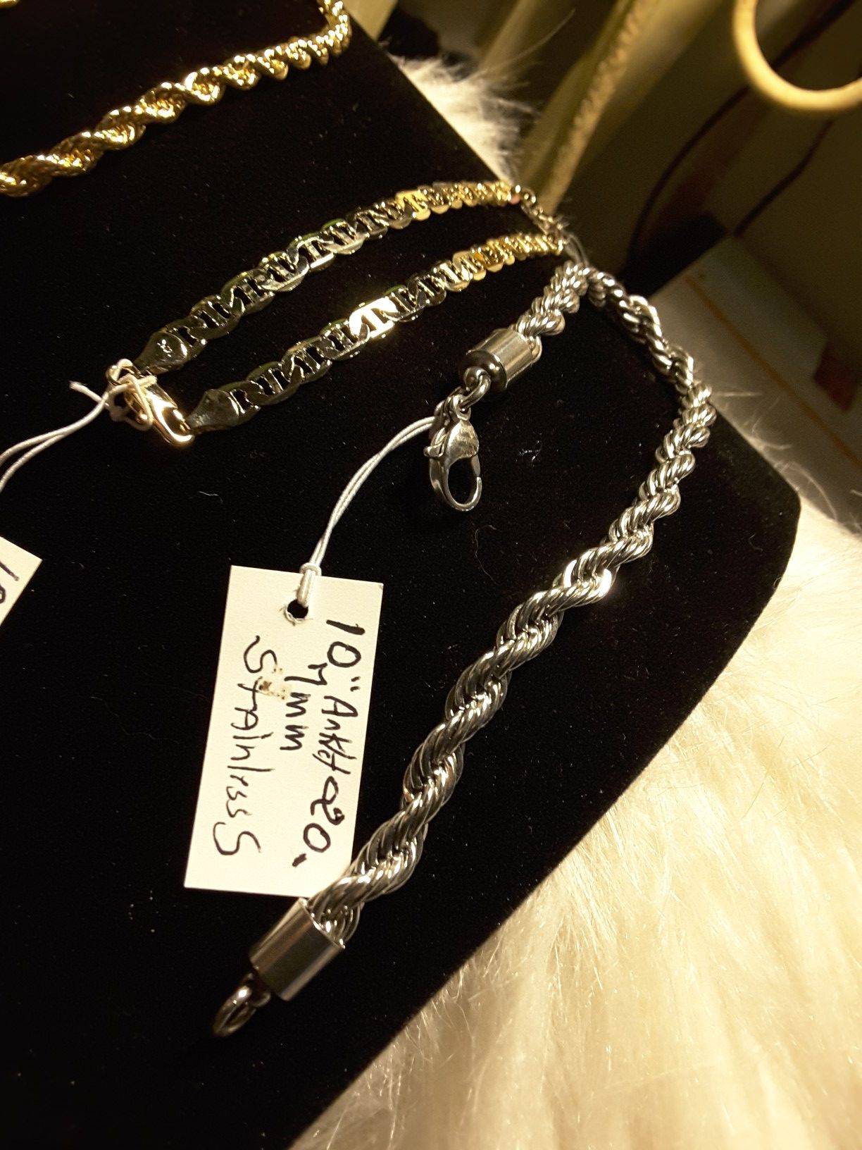 10" Bracletes/Anklets gold & StainlessSteel 20$-21$