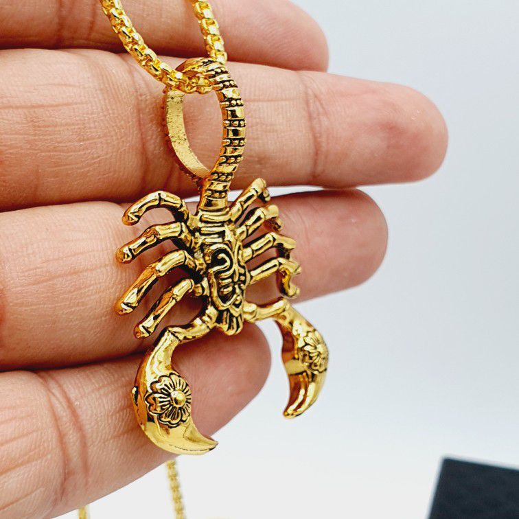 "Scorpion King clavicle pendant necklace for women/men, N90201P215
 