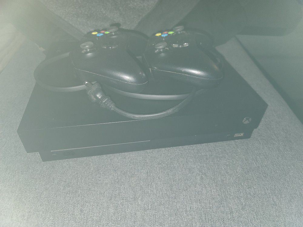 Xbox One X With 2 Controllers