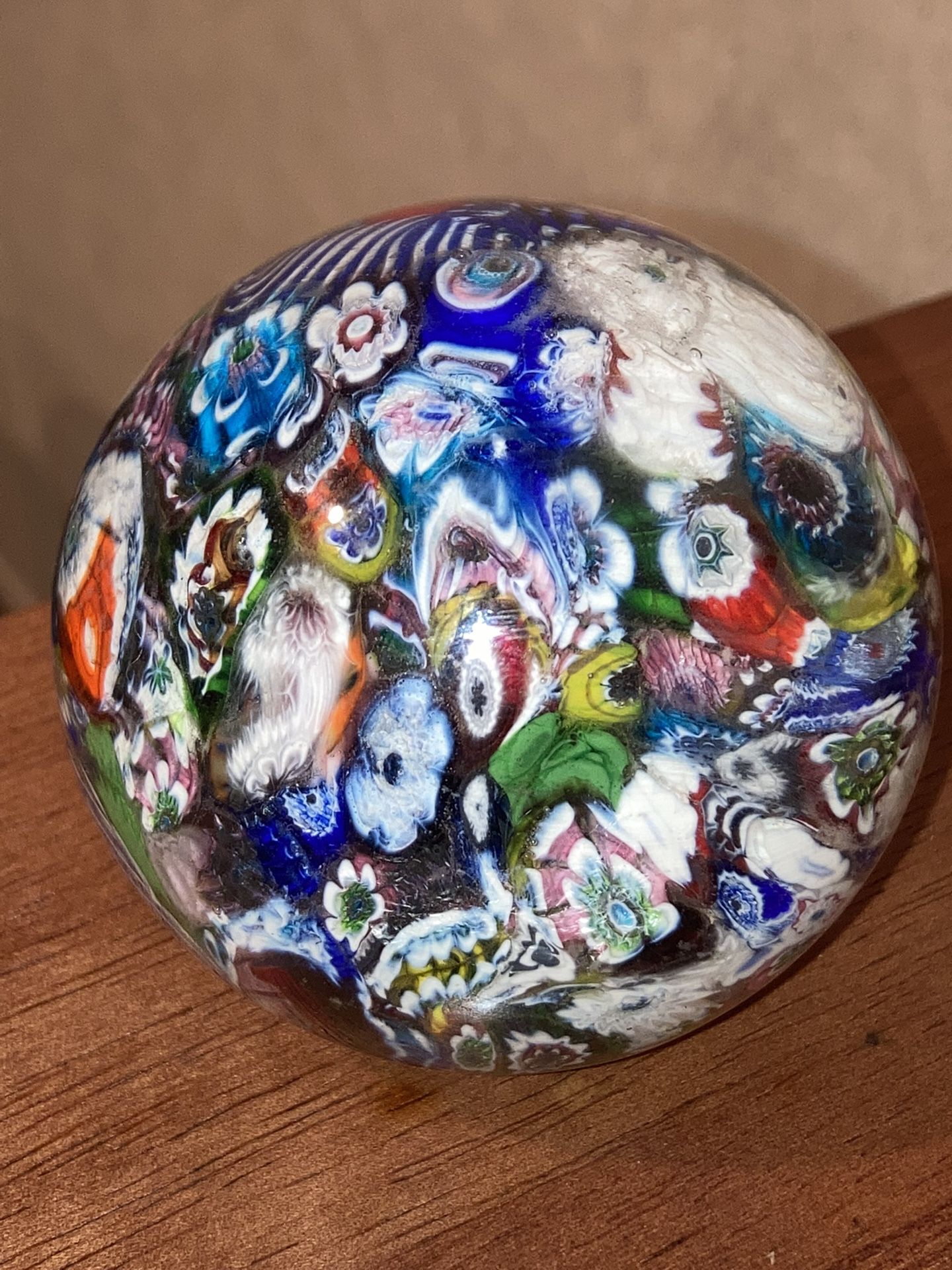 Vintage Murano millefiori Art Glass Paperweight