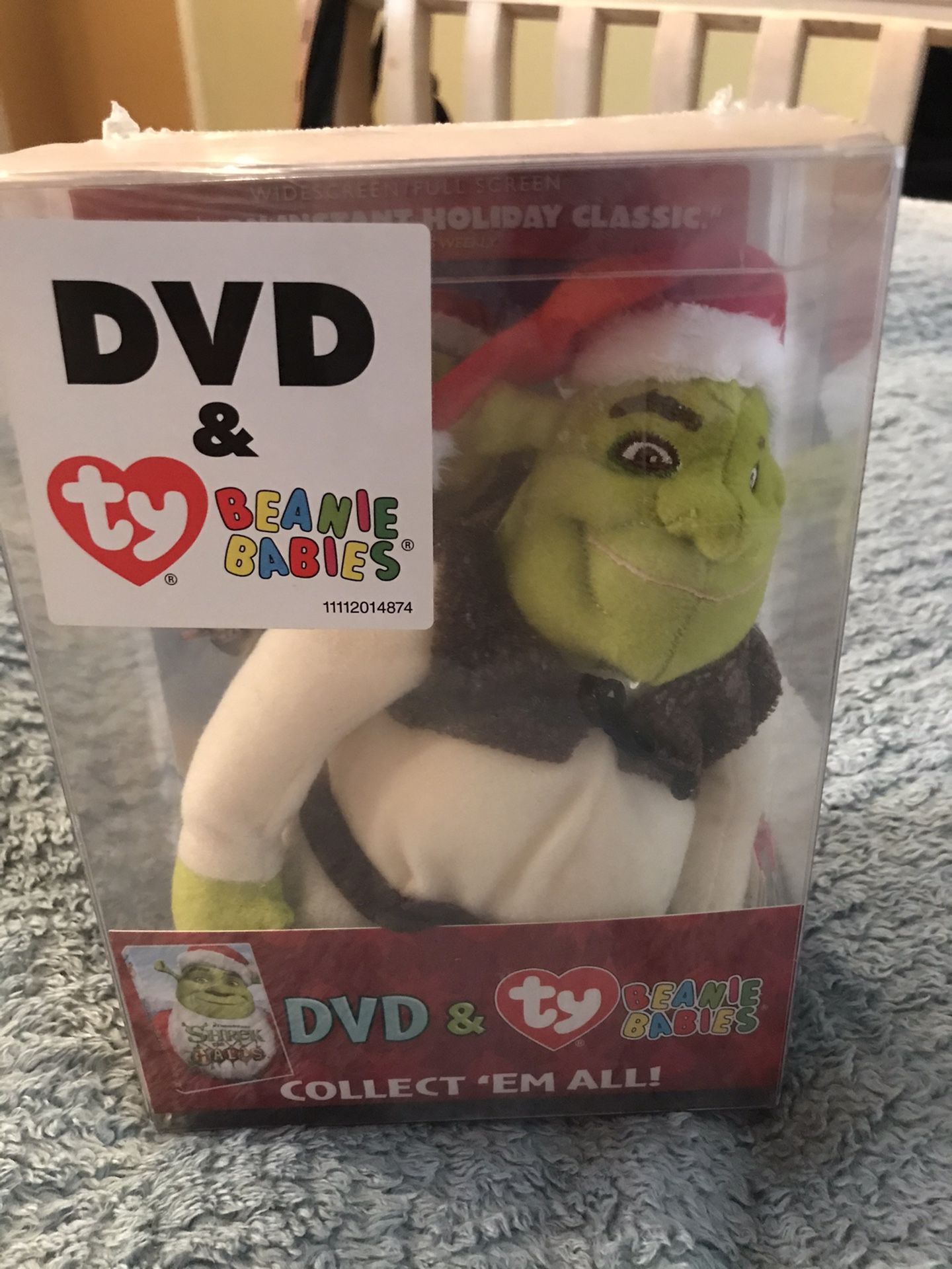 Shrek The Halls Christmas DVD & TY Beannie babies Set