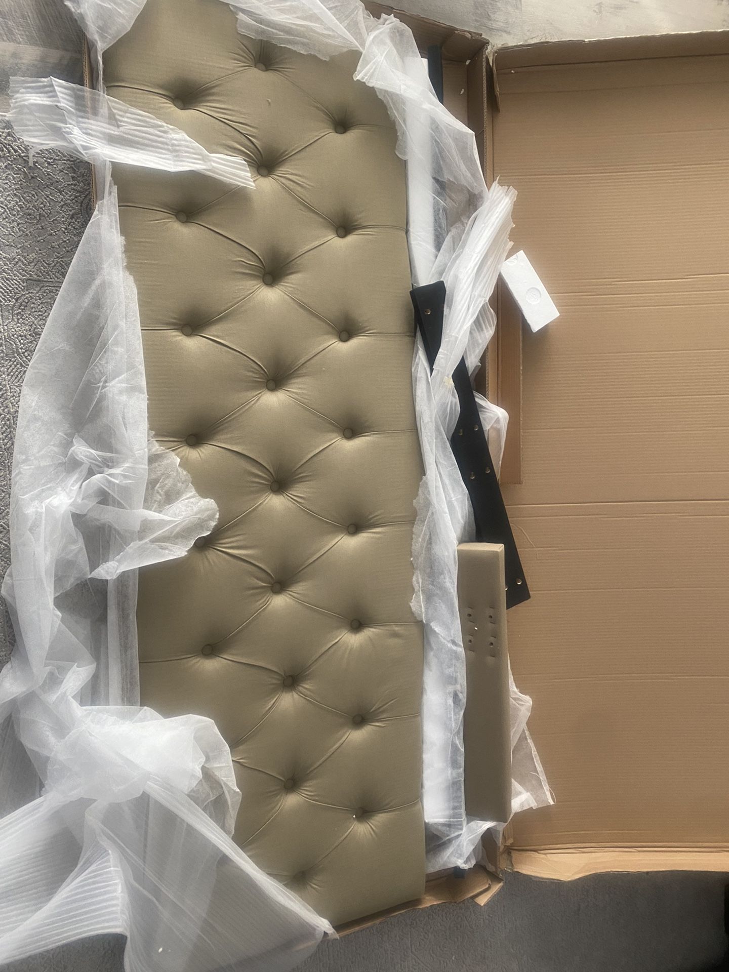 Brand New King Upholstered Panel Headboard (khaki Color)