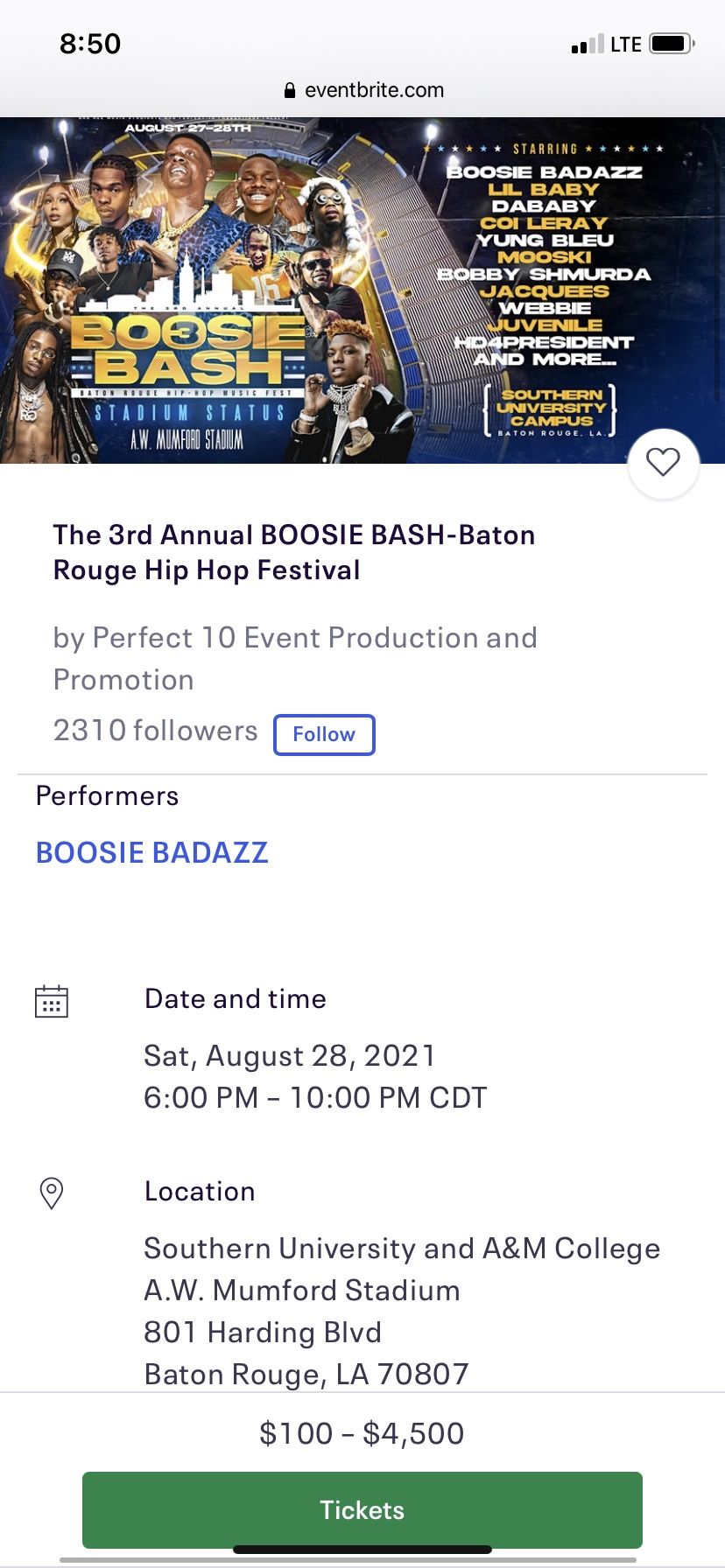 Boosie Bash Tickets 8/28