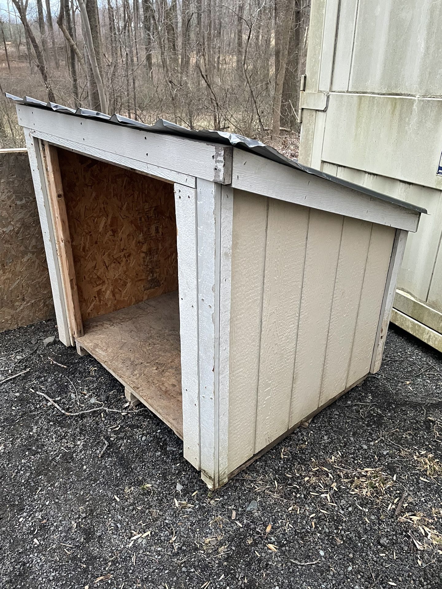 Metal Roof Shed With Door Dog/livestock Quarters 