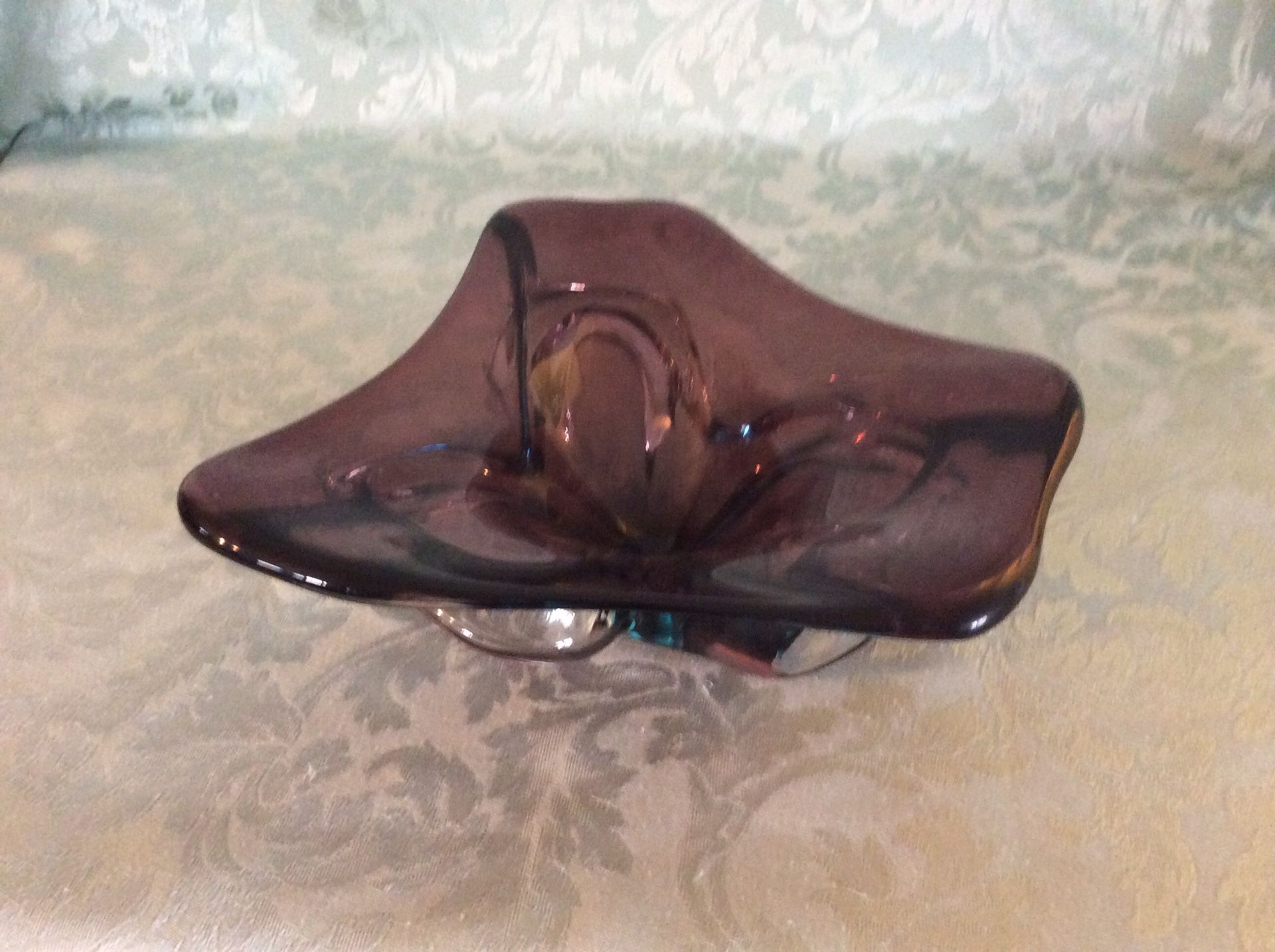 Decorative Glass Purple Bowl