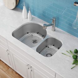 Price Reduced!! Brand New - Kraus KBU21 30 inch Undermount 60/40 Double Bowl Kitchen Sink Thumbnail