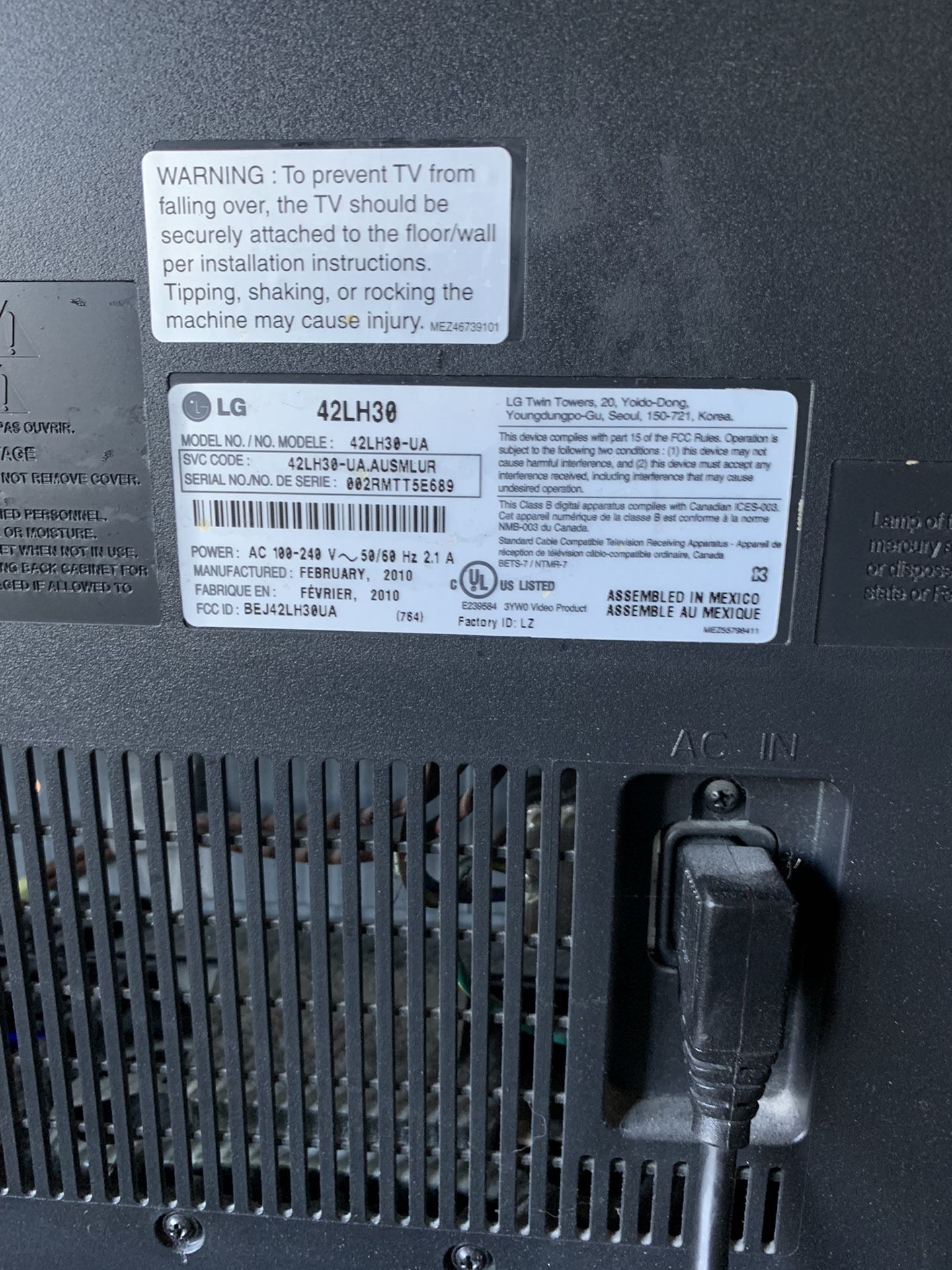 LG 42LH30 1080P for Sale in Los Angeles, CA OfferUp