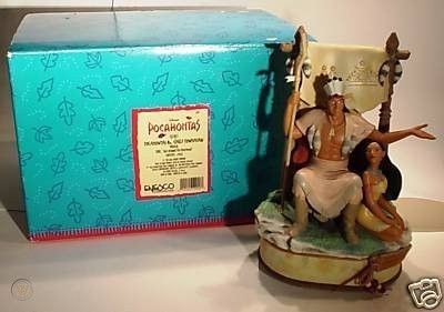 Disney's Pocahontas and Chief Powhatan ENESCO musical figurine