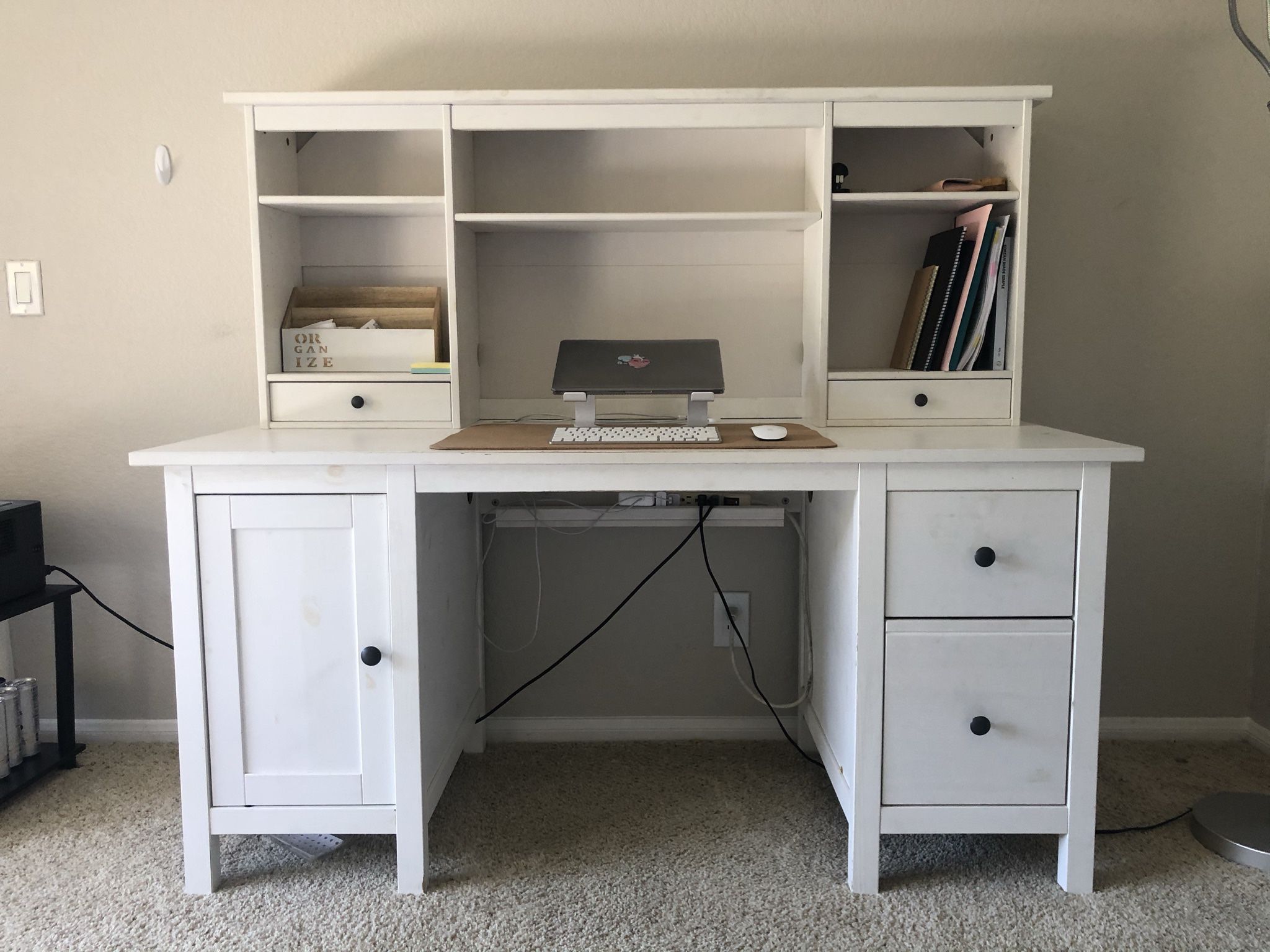 IKEA hemnes White Full Desk Set