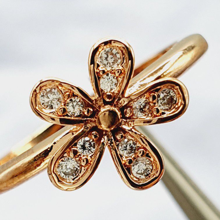 "Hot Sweet Dainty Flower Tiny Round CZ Thin Rings for Women, VP1679
