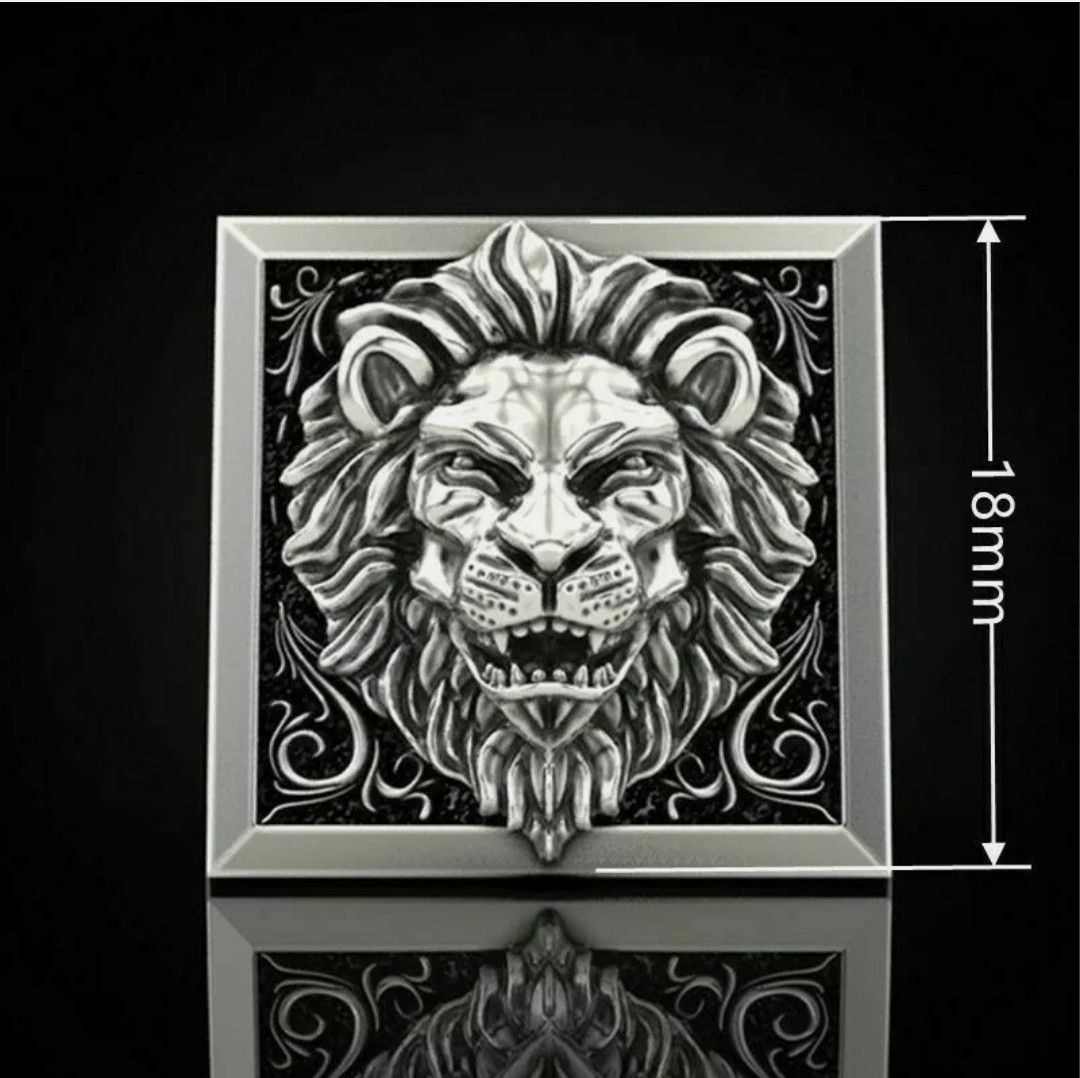 Men's Lion Two Tone 925 Silver Ring