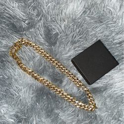 gold stainless steel cuban necklace Thumbnail