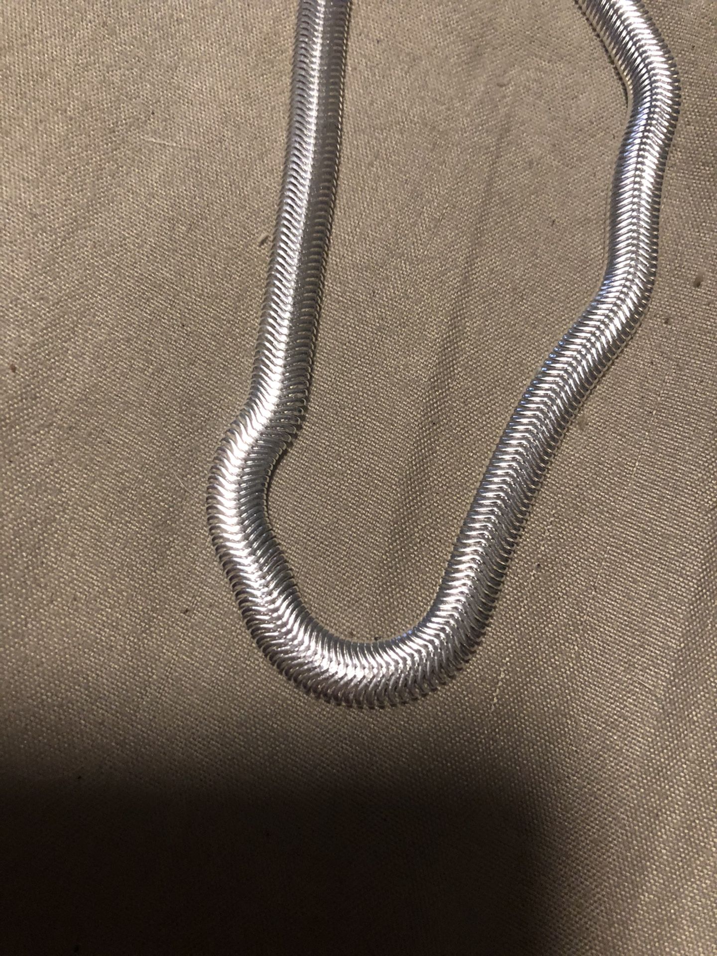 Sterling Silver Plated Herringbone Style Necklace