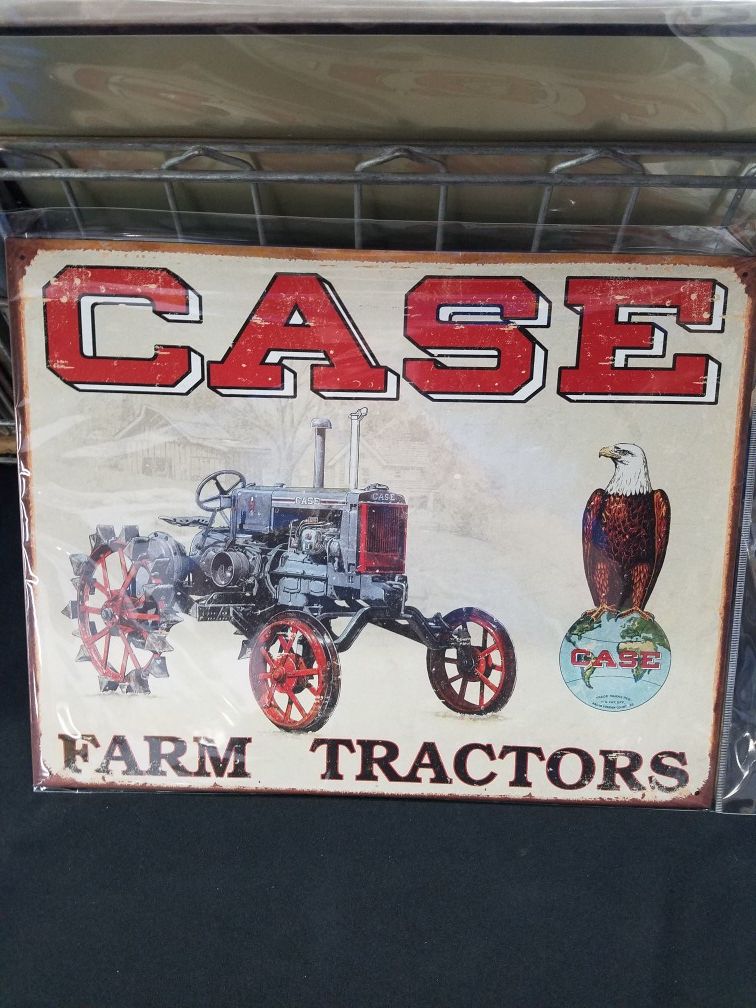 Case farm farming tractor metal sign
