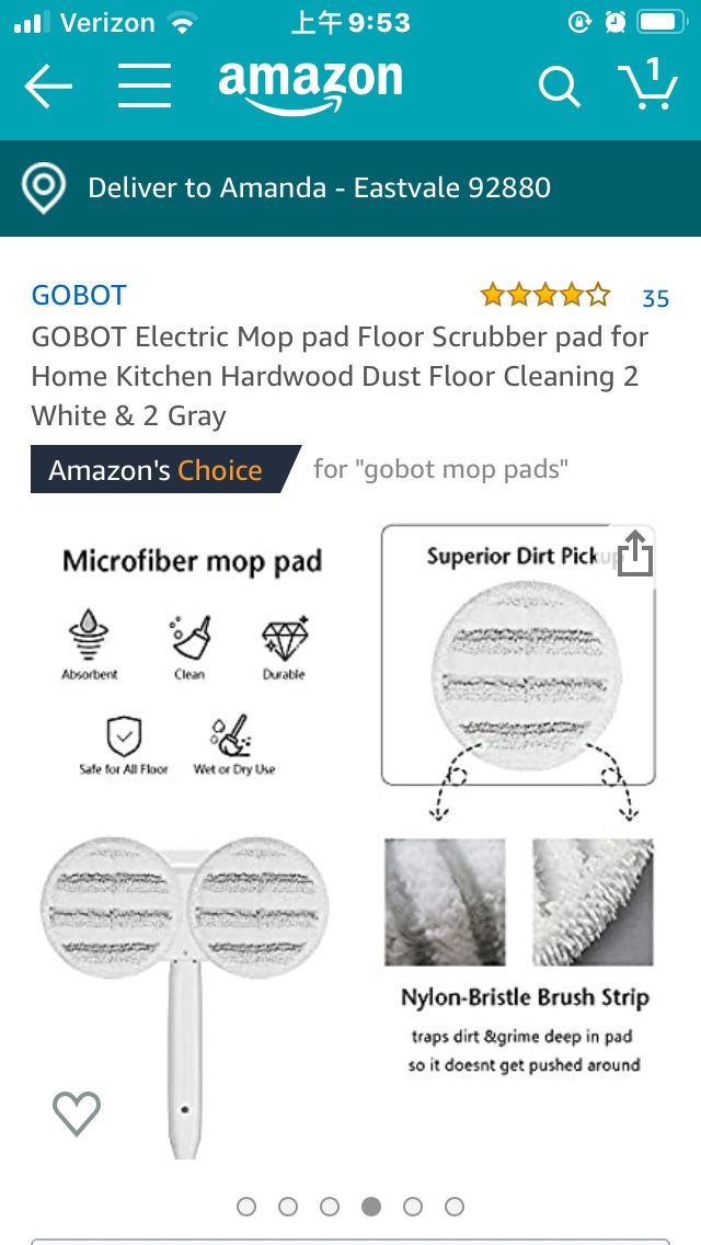 GOBOT Electric Mop Pad Floor Scrubber Pad