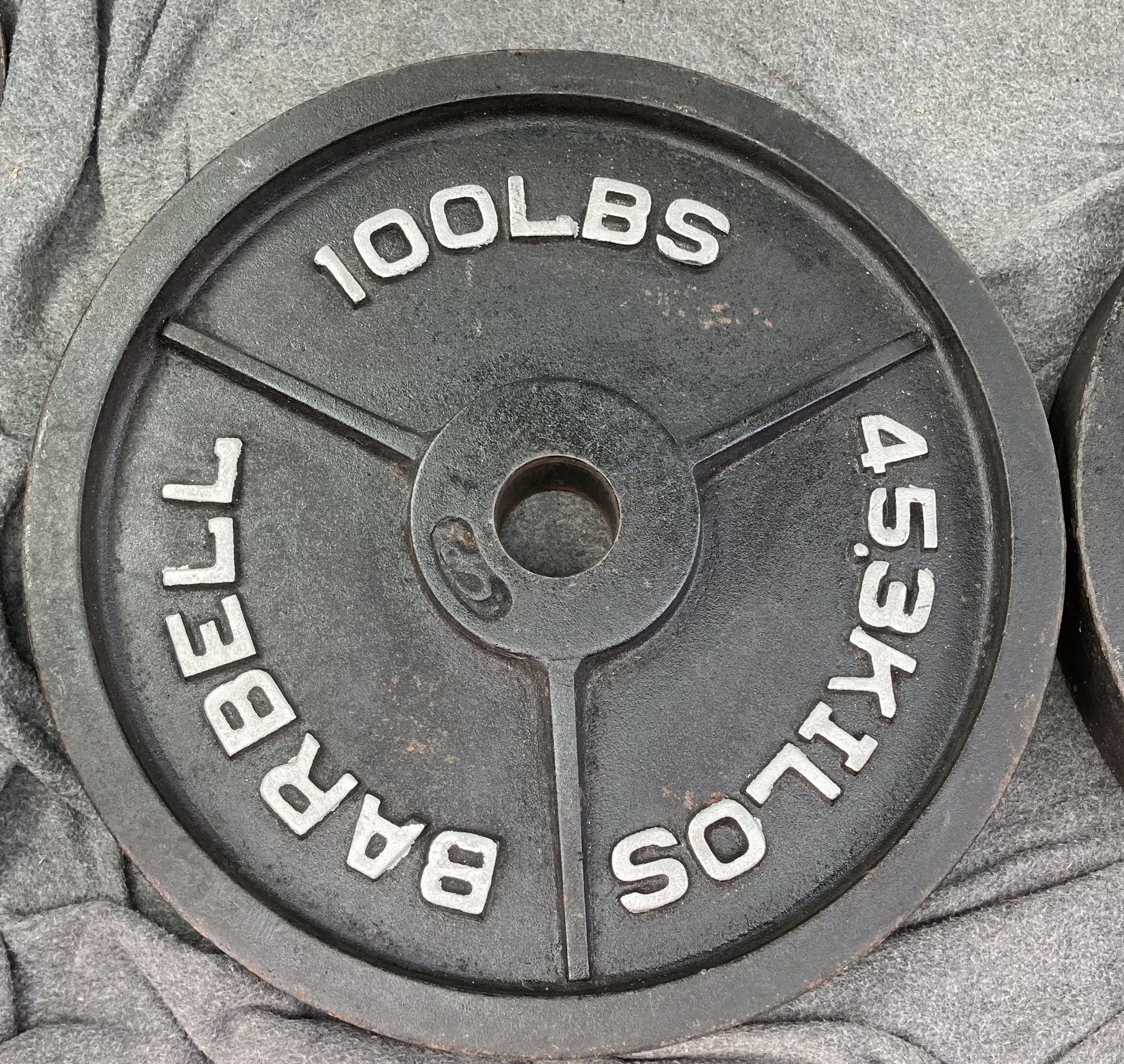 100 lb Olympic weight plate set x2 200 lbs plates total weights weight ...