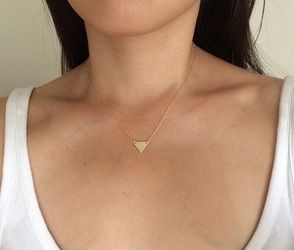 "Simple Metal Triangle Alloy Necklace for Women/girl, 990101A159 Thumbnail