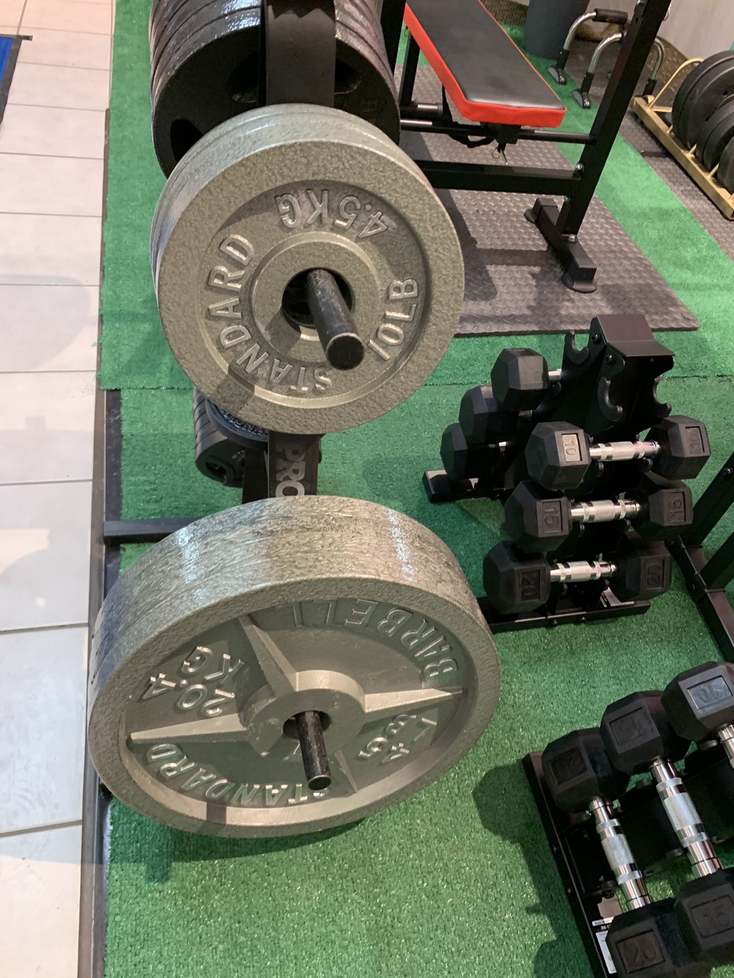 🏈 NEW Olympic plates, Curl Bars, Dumbbells, Barbells + More