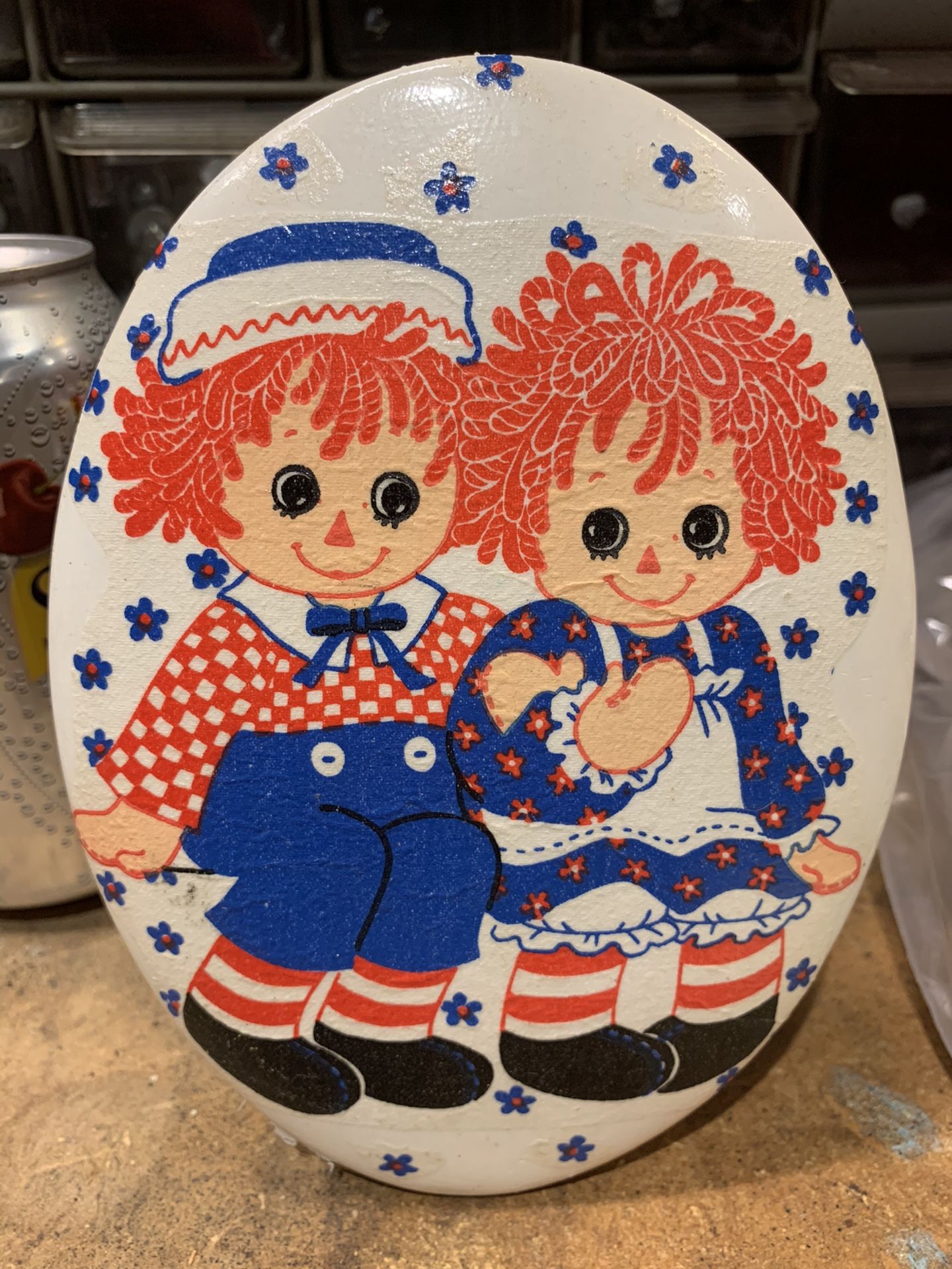Raggedy Ann and Andy Plaster Wall Hanging