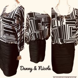 NWT Danny & Nicole Geo One Piece Bodycon Dress Size 4  Retail $60 Thumbnail